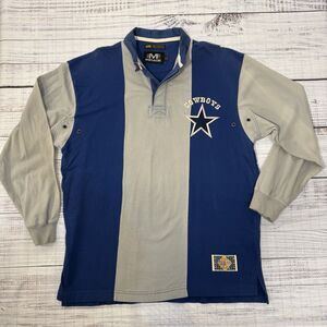 Vintage 90s Mirage Dallas Cowboys Rugby Shirt Long Sleeve Polo Size L